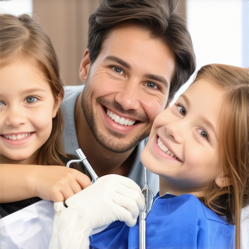 Family enjoying a dental appointment with advanced equipment