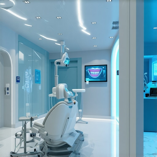 Modern dental clinic showcasing digital smile design and AI technology.