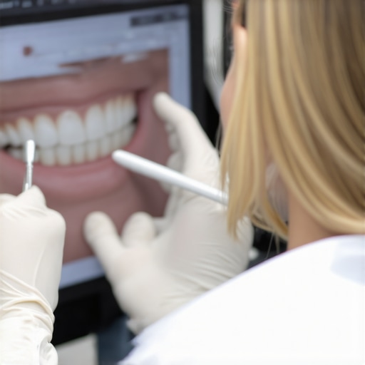 Personalized Smile Design Consultation Dentist showing digital smile design to patient during consultation