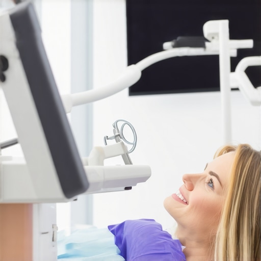 State-of-the-art family dental care Family receiving advanced dental diagnostics in a modern clinic