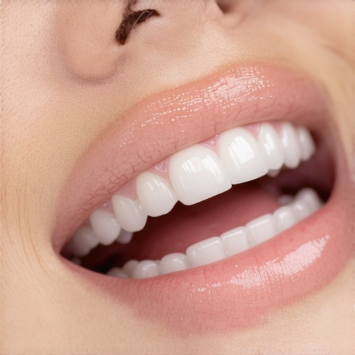 Dentist Performing Gentle Teeth Cleaning A dentist carefully cleaning a patient's teeth with specialized equipment, highlighting advanced dental therapy.
