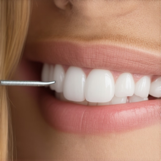 Dentist fitting a night guard for a patient to prevent teeth grinding at night