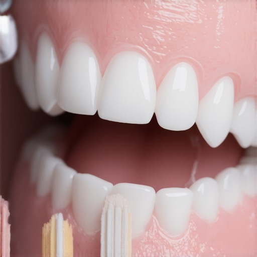 Dental Cleaning Process Demonstration Dental hygienist uses tools to clean plaque from patient's teeth.