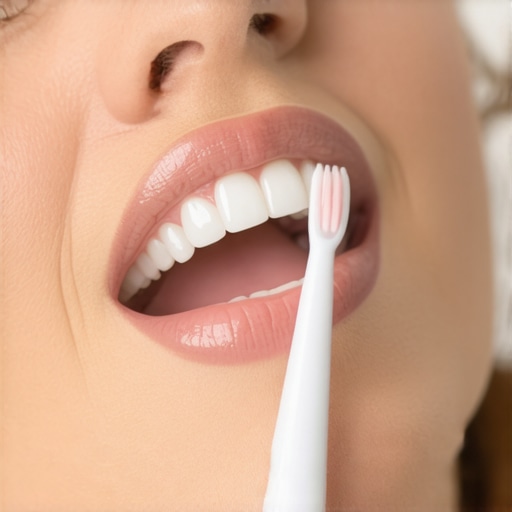 Effective Electric Toothbrush Use for Oral Health Person brushing teeth with a modern electric toothbrush highlighting proper technique