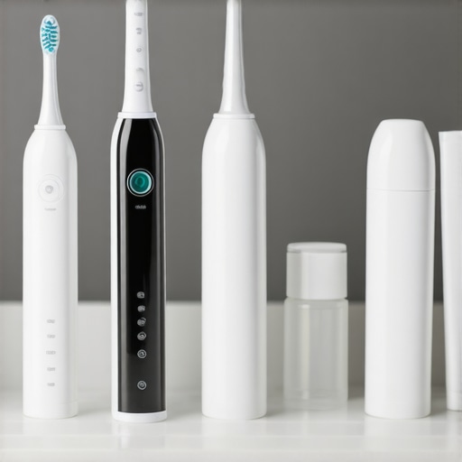 High-tech dental cleaning tools for oral health Electric toothbrush and water flosser demonstrating advanced oral hygiene technology