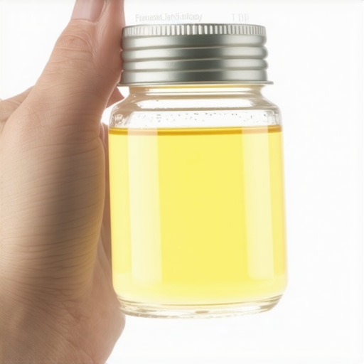 Preparing Saltwater Rinse for Tooth Healing Hand holding a jar of warm saltwater solution for oral rinse.