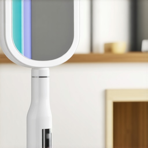 A dental irrigator and lighted mirror showcasing essential tools for oral health maintenance.