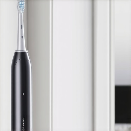 Person brushing teeth with Sonicare ultrasonic toothbrush