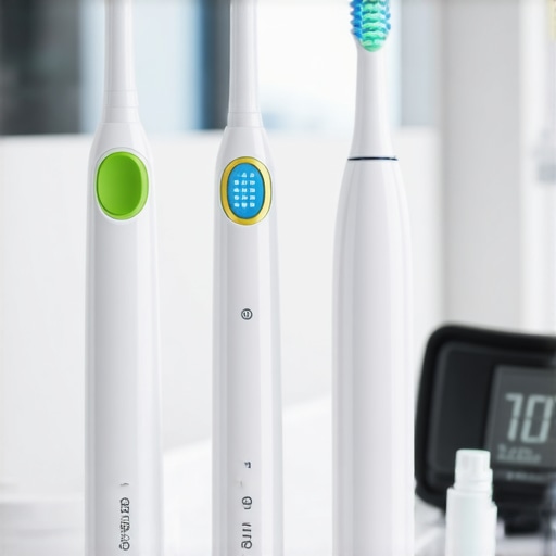 Modern dental equipment used at home for maintaining oral health