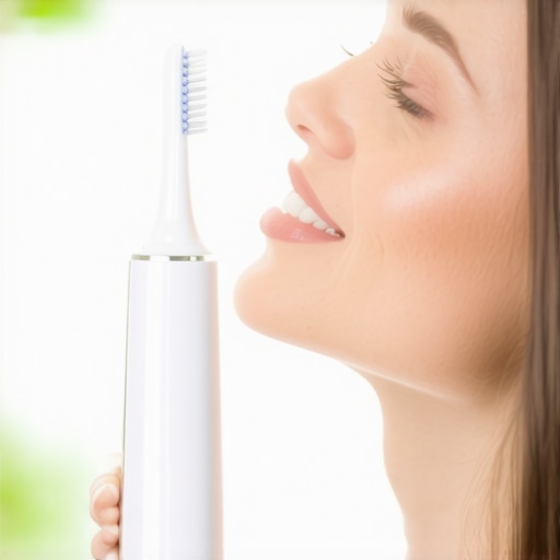 Effective Oral Hygiene Tools for Long-Term Care Person demonstrating the use of sonic toothbrush and water flosser for dental health.