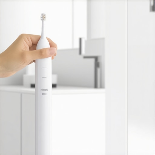 Effective Oral Hygiene with Electric Toothbrush Person brushing teeth with a Philips Sonicare electric toothbrush