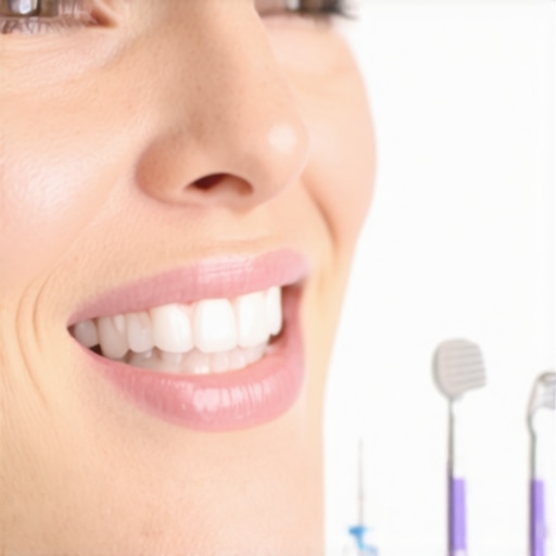 A dentist discussing oral health tips with a patient in a clinic.