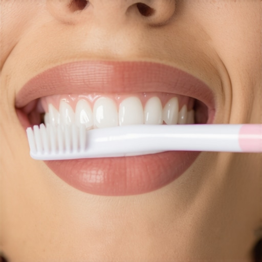 Person brushing teeth softly with a toothbrush for sensitivity relief.