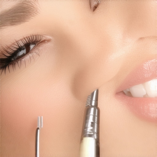 Dental hygienist using ultrasonic scaler during professional cleaning