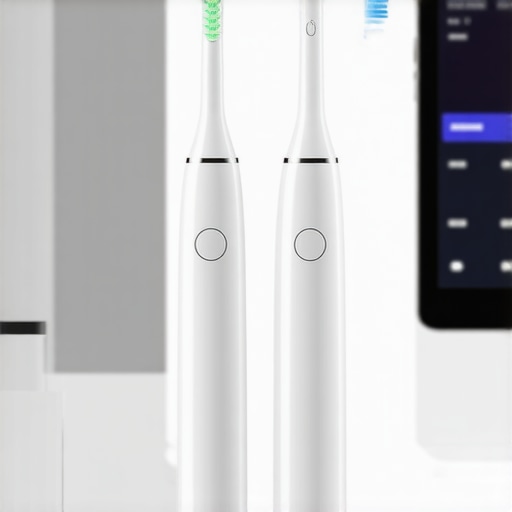 Advanced dental tools including electric toothbrush, intraoral scanner, and digital software interface
