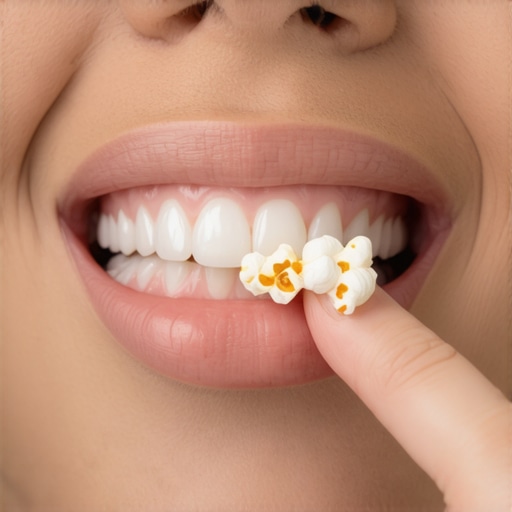 The safest way to remove a popcorn kernel stuck in your gums