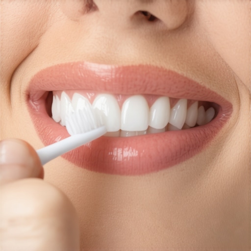 A dentist applying fluoride gel to a patient's teeth to prevent acid erosion