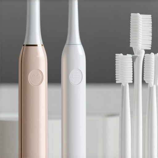 Essential Dental Tools for Long-Term Oral Care Collection of modern dental hygiene tools including electric toothbrush, water flosser, interdental brushes, and fluoride rinse.