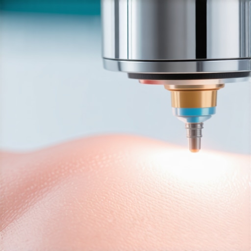 Dentist using laser equipment for gum tissue healing