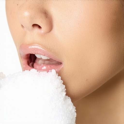 Person rinsing mouth with saltwater for gum inflammation relief