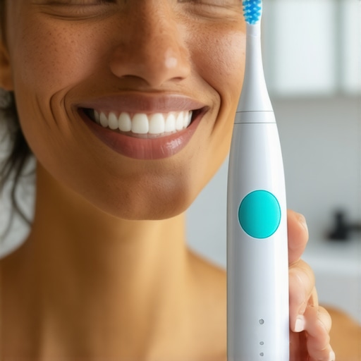 Electric toothbrush with pressure sensor for maintaining cosmetic dental work