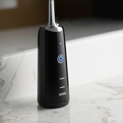 Close-up of a water flosser with a specialized periodontal tip for oral health maintenance.