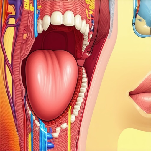 Cross-section diagram of tongue position affecting a child's airway