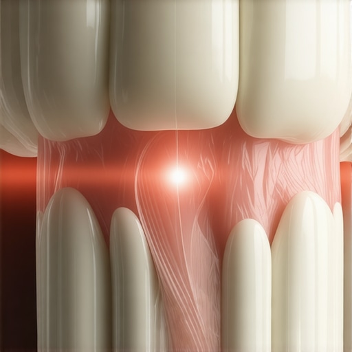 Anatomical representation of internal tooth inflammation Model of a human tooth highlighting internal dental nerve inflammation