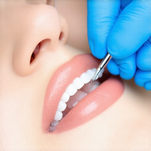 Dentist using articulating paper to find high spots on a dental crown