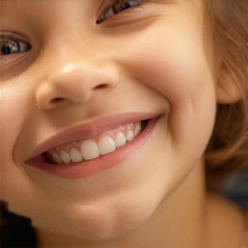 Child showing loose tooth and shark tooth phase Close up of a child's smile showing a loose baby tooth with a permanent tooth behind it