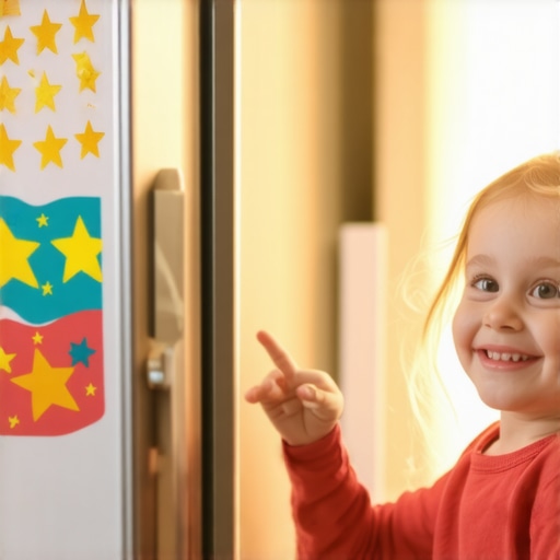 A young child using a reward chart to track progress in stopping thumb sucking.