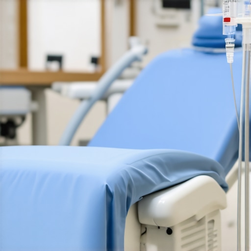 A relaxing dental room set up for IV sedation with a weighted blanket and soft lighting.
