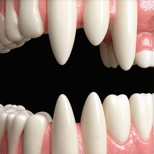 Visual comparison between a permanent dental implant and a removable partial denture.