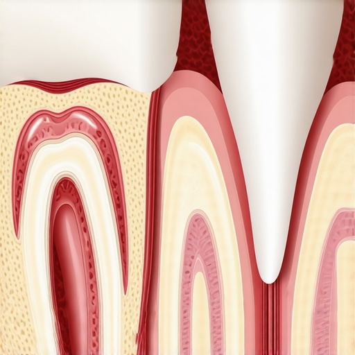 A detailed diagram showing how tooth decay progresses from a surface cavity to a deep pulp infection requiring a root canal.
