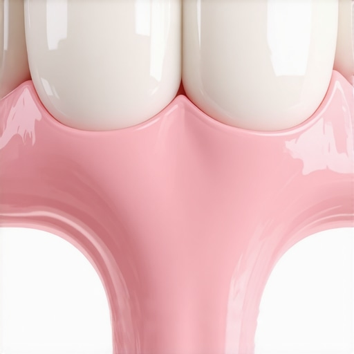 A detailed dental model showing how over-brushing wears down enamel and leads to sensitive teeth.