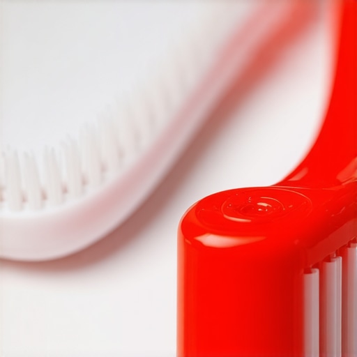 A close-up view of a worn-out toothbrush versus a new toothbrush to illustrate the effects of over-brushing.