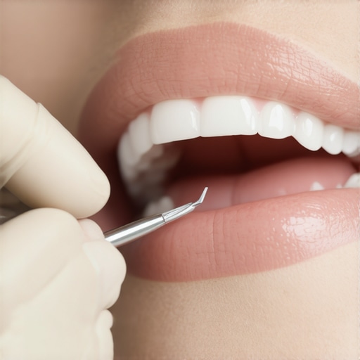 Dentist applying composite resin to repair a chipped tooth.