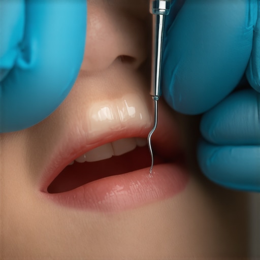 A dentist hand-sculpts composite bonding resin to close a gap between a patient's front teeth.