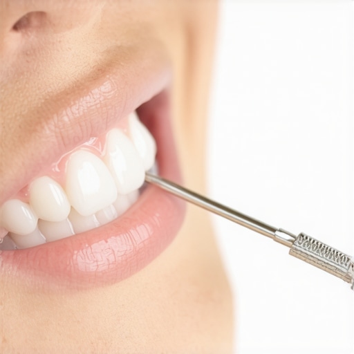 A dentist examining a patient's teeth with professional tools to check for enamel wear.