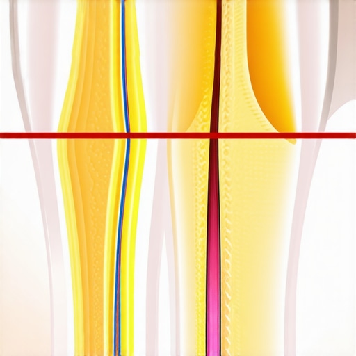 Close up showing the structural difference between healthy enamel and worn dentin due to abrasive cleaning