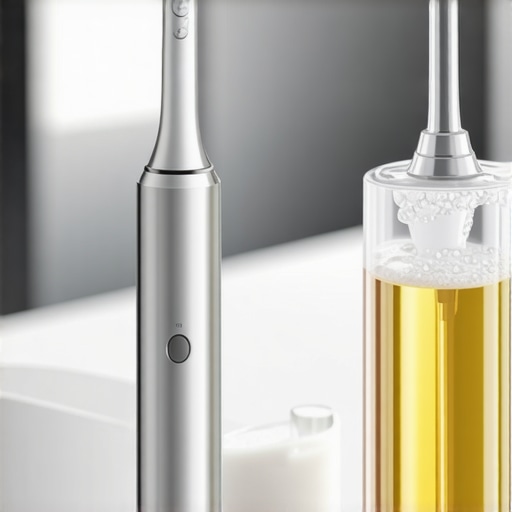 Essential Dental Maintenance Gadgets Modern oral hygiene tools on a bathroom counter
