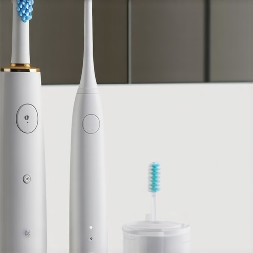 Essential Family Dentistry Tools for Daily Maintenance A modern electric toothbrush, pediatric water flosser, and custom mouthguard displayed on a clean bathroom counter.