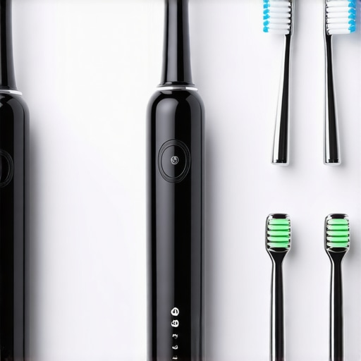 Electric toothbrush and water flosser on a bathroom counter for oral health maintenance