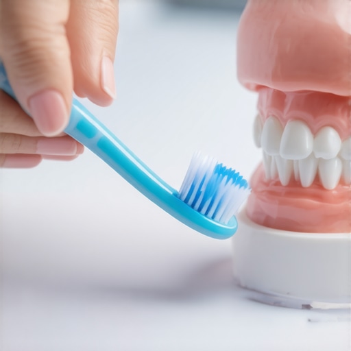 Close up of a soft toothbrush and non-abrasive dental gel to protect tooth enamel