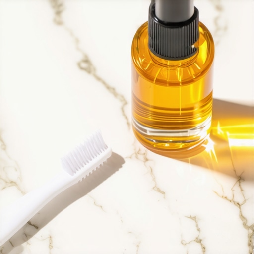 A soft-bristled toothbrush and professional dental products representing gentle oral hygiene practices.
