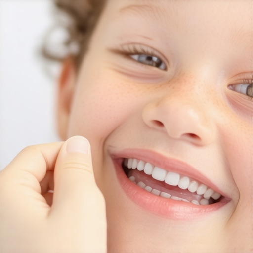 Gentle pediatric dental exam for referred pain A dentist gently examining a child's teeth to rule out phantom toothaches