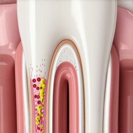 3D visualization showing the microscopic structure of oral biofilm and bacteria on human tooth enamel.