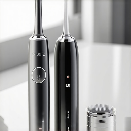 Modern Dental Tools for Home Care Advanced dental maintenance tools on a bathroom counter