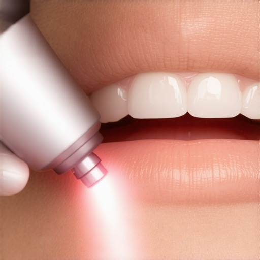 A dental professional using a soft-tissue laser for precise gum reshaping and contouring.
