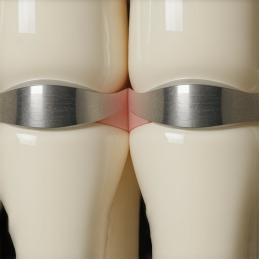 A temporary Maryland bridge used to maintain tooth spacing in young adults waiting for dental implants.